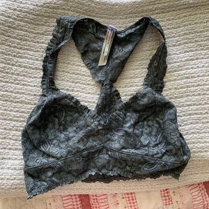 Dark Grey Free People Racerback Bralette